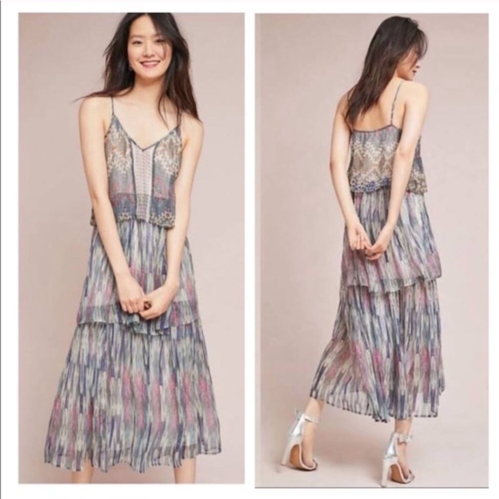 Anthropologie Meadow Rue Josie Tiered Maxi Dress